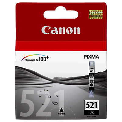Canon PIXMA CLI-521BK Inkjet Cartridge, Black